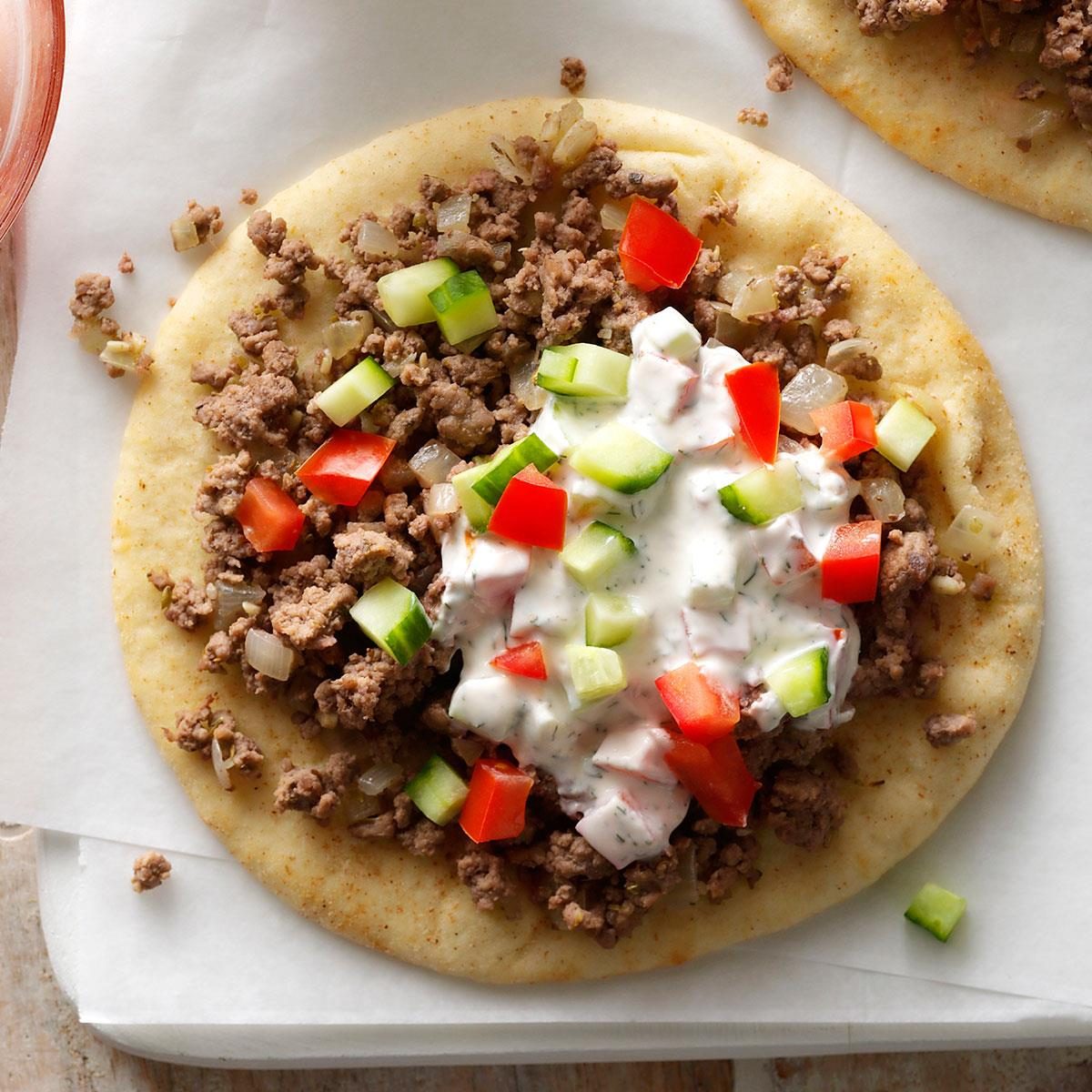 Greek Beef Pitas