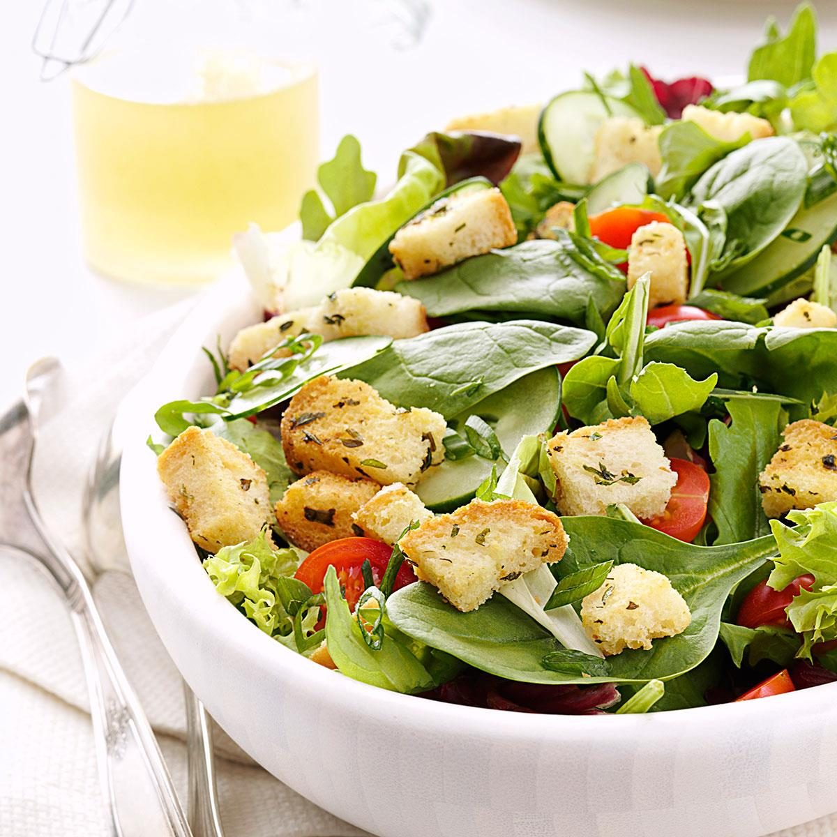 Greens with Homemade Croutons