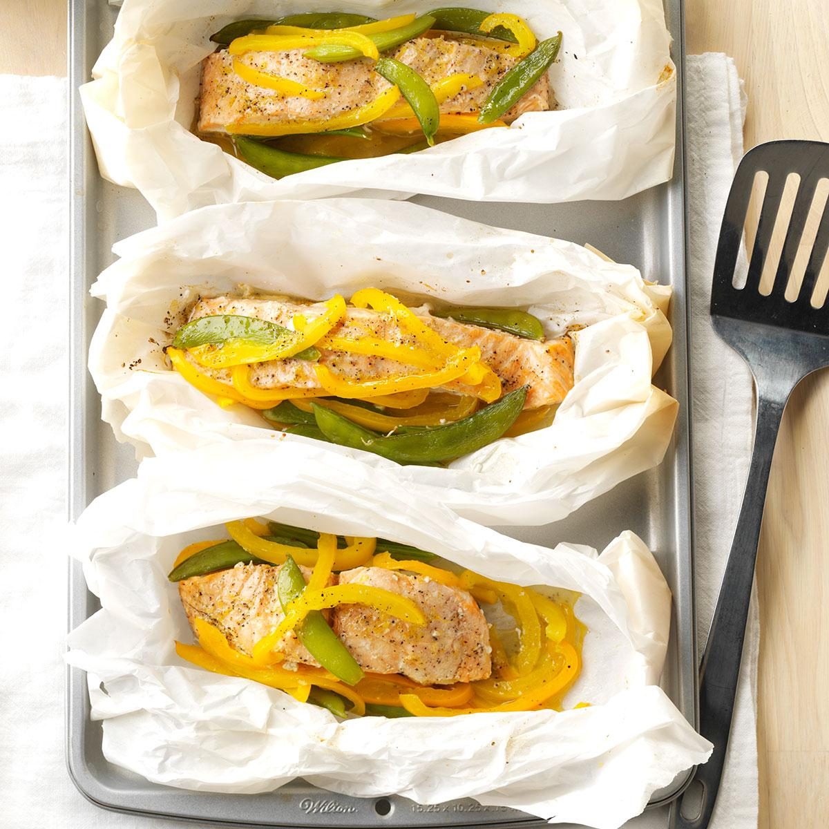 Salmon veggie packets