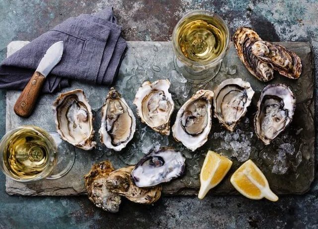 oysters on a tray