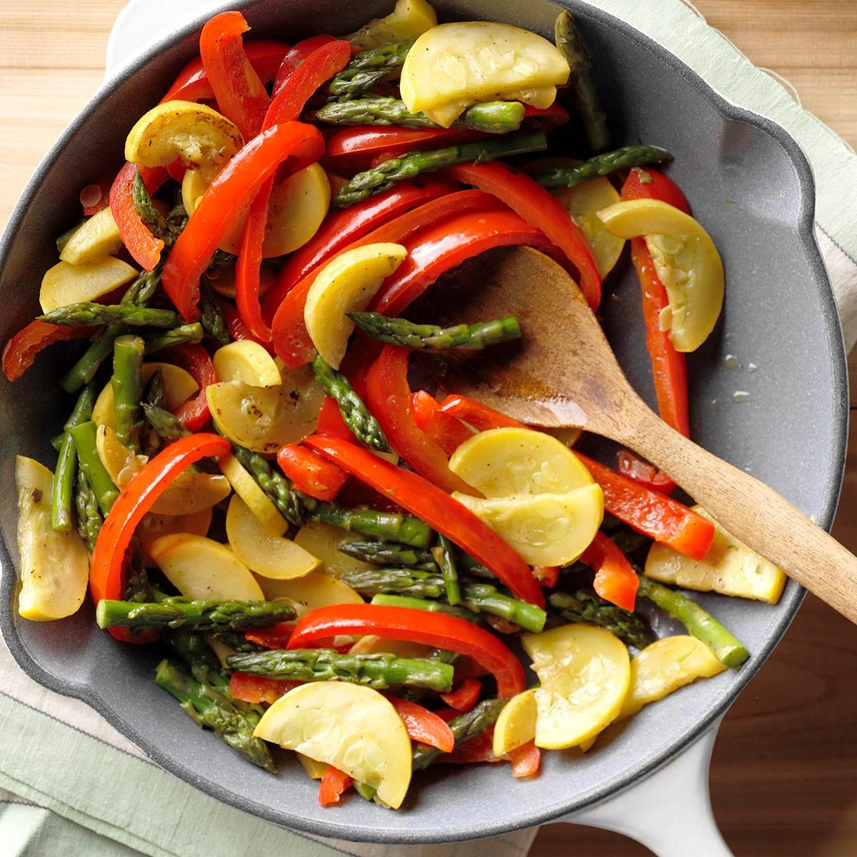 Asparagus, Squash & Red Pepper Saute