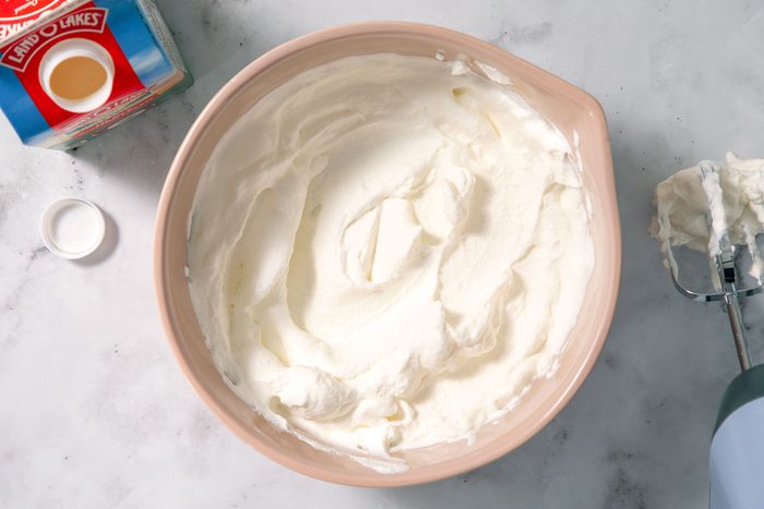 Beaten Heavy Cream in a Large Bowl