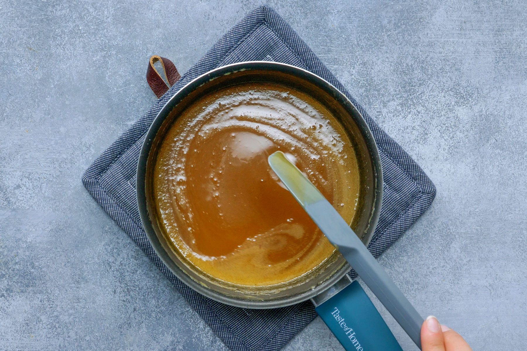 Vanilla added in the egg batter in a saucepan to make German Pancakes