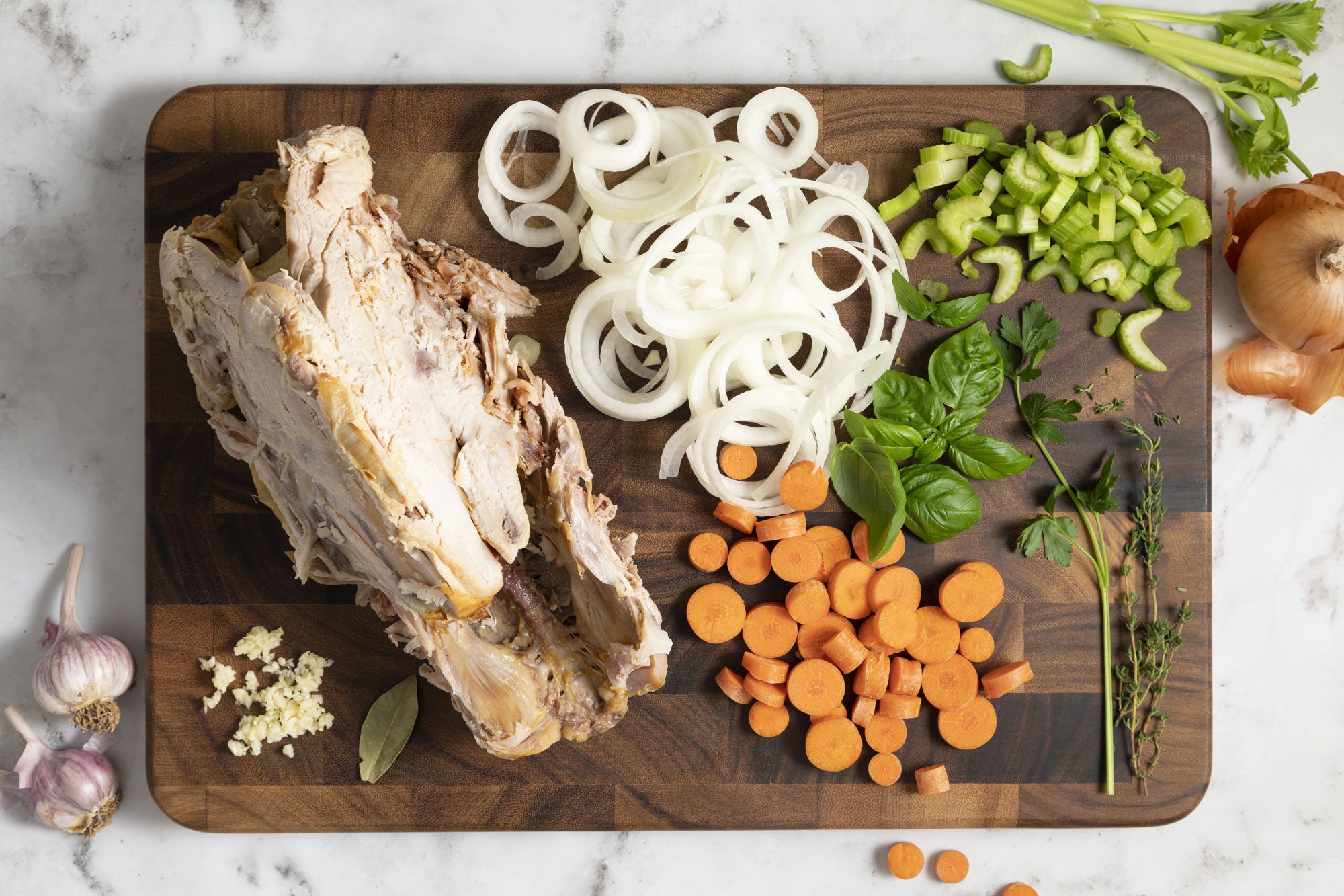 Homemade Turkey Stock Ingredients