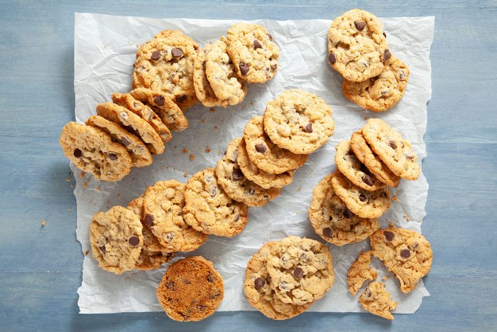 Oatmeal Chocolate Chip Cookies on baking sheet