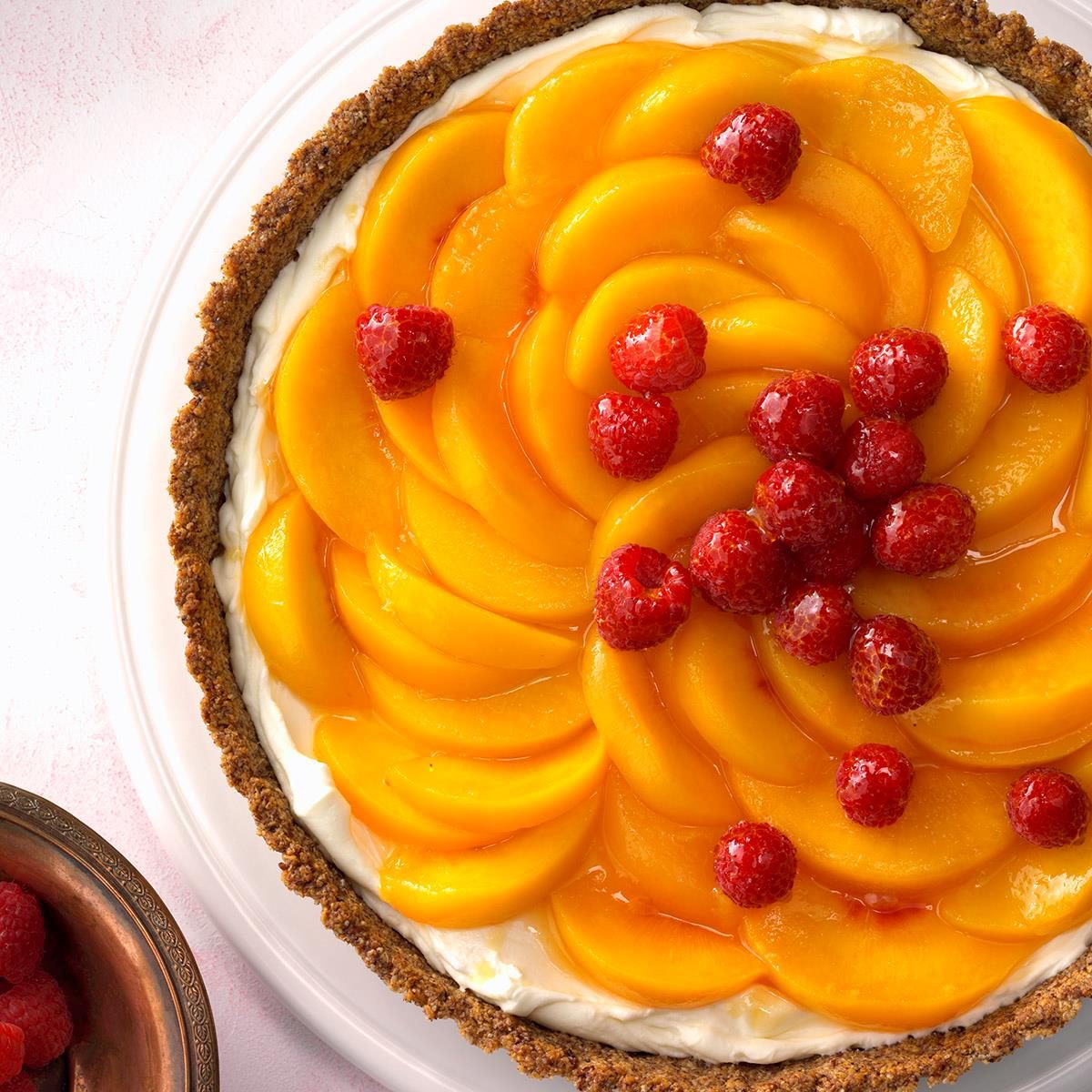 Peaches ‘n’ Cream Raspberry Tart