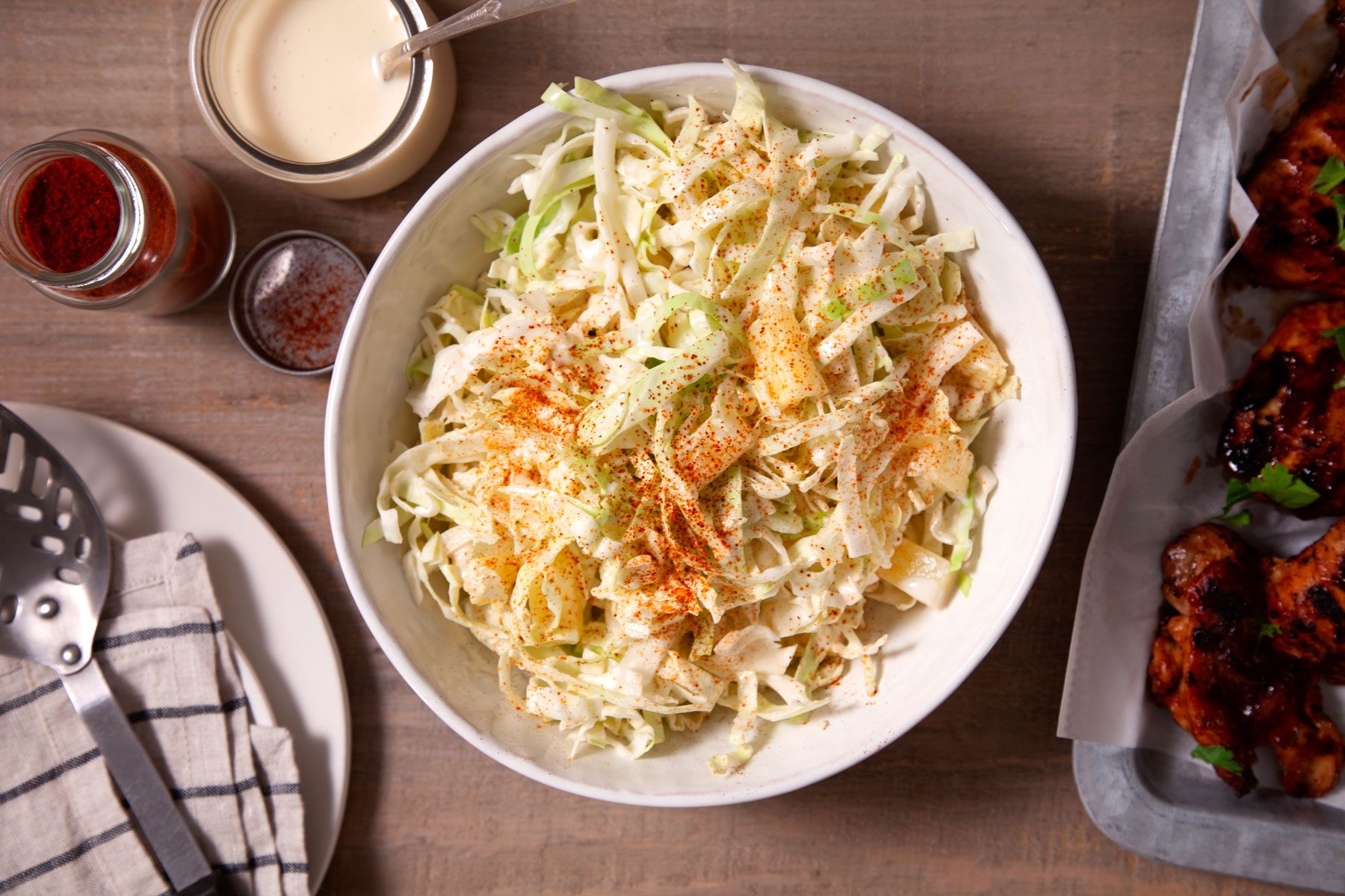 A Bowl of Pineapple Coleslaw With Red and Green Sprinkles
