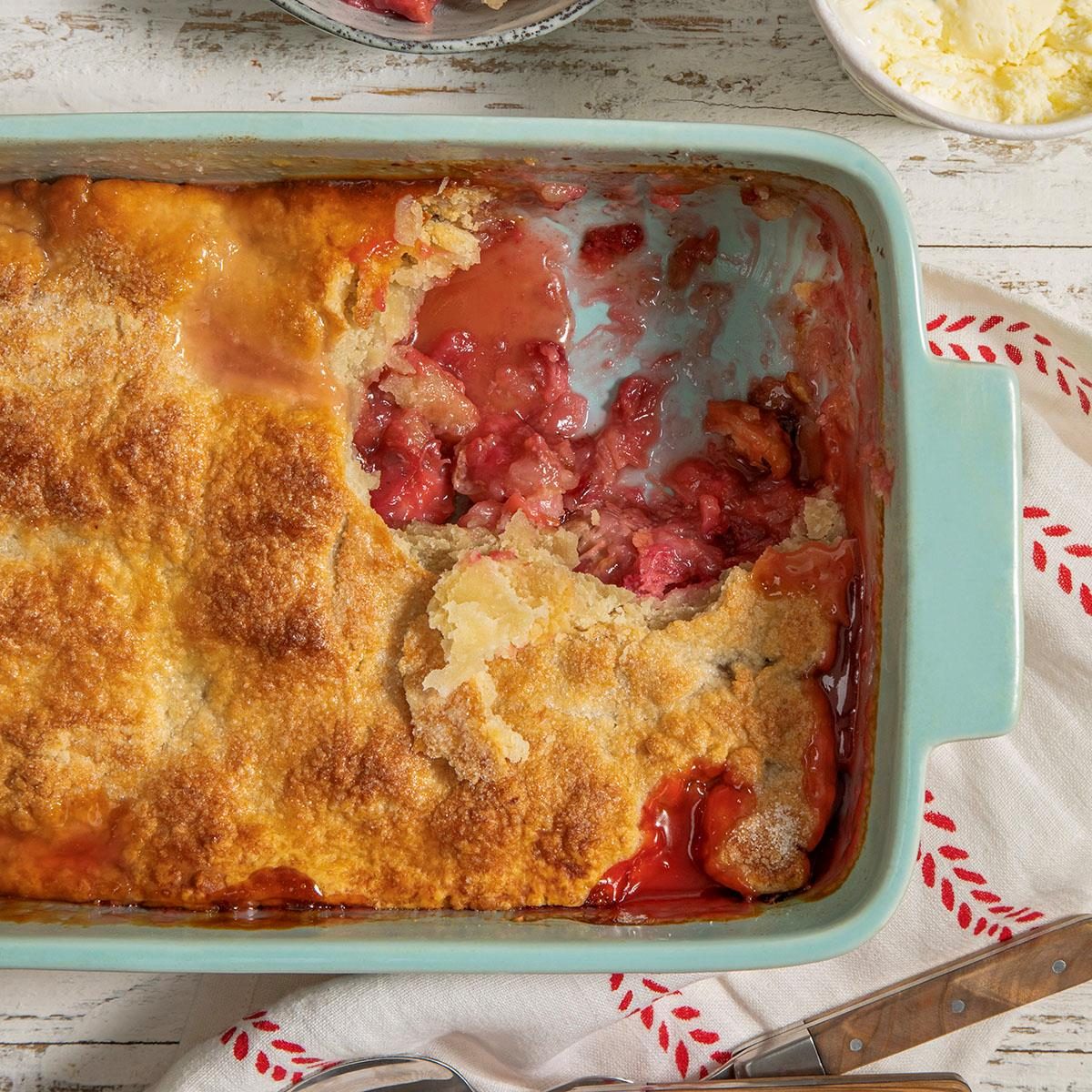 Strawberry-Rhubarb Cobbler