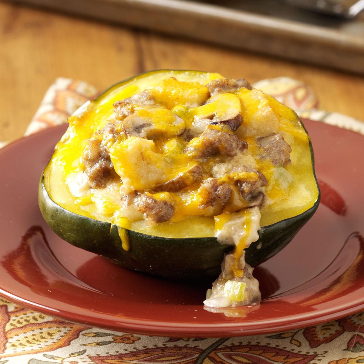 Sausage & Mushroom Stuffed Squash