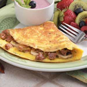 Mushroom Sausage Omelets
