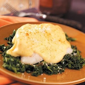 Cheesy Fish Fillets with Spinach