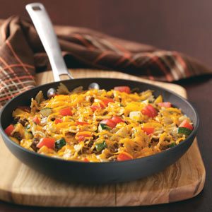 Vegetable Beef Bow Tie Skillet