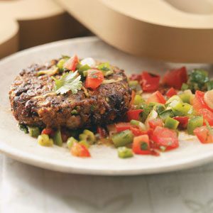Black Bean Cakes with Mole Salsa
