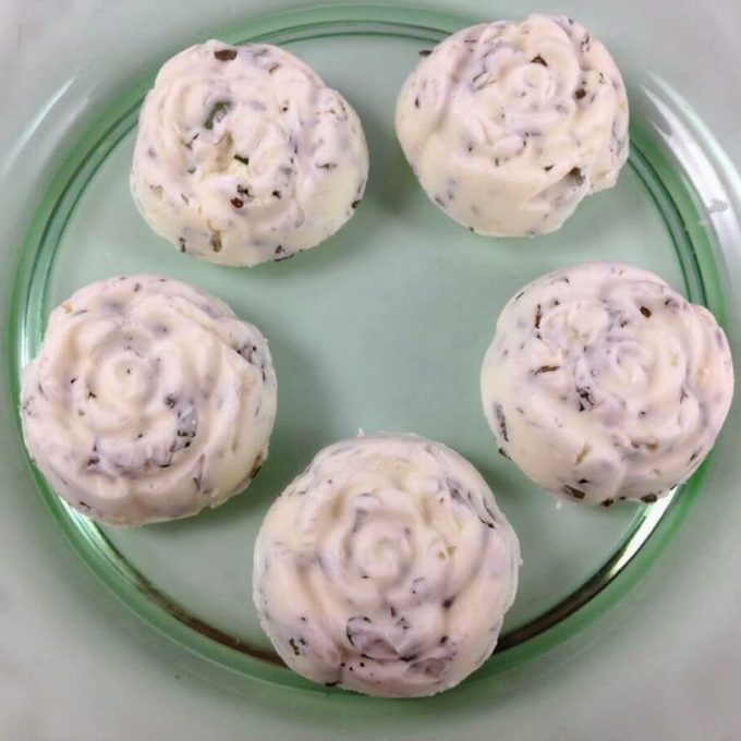 flower shaped flavored butter