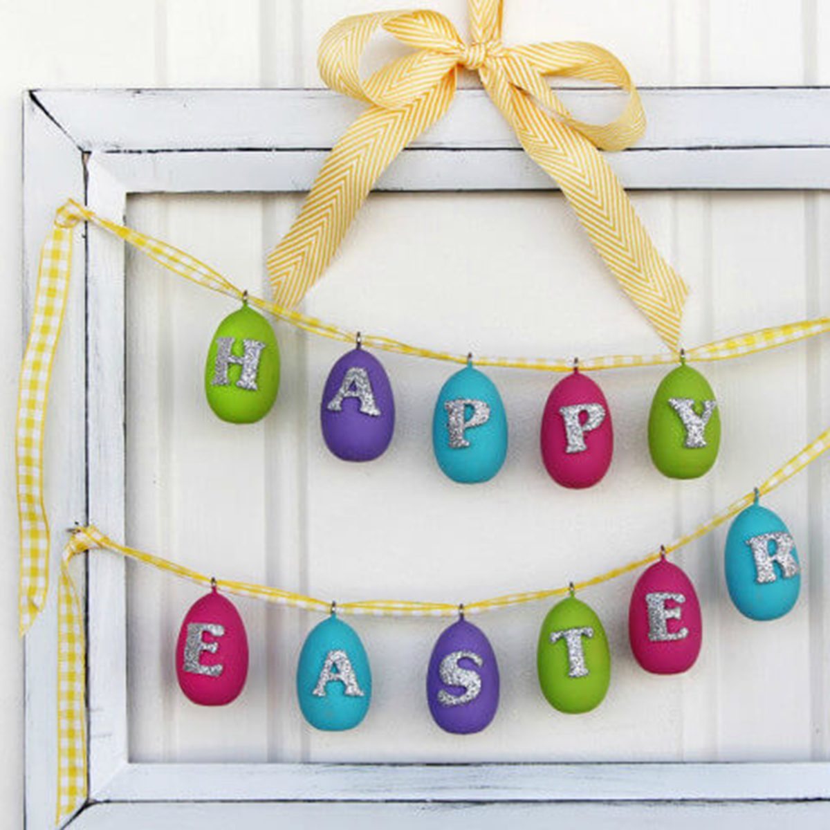 rustic DIY Easter greeting wall art