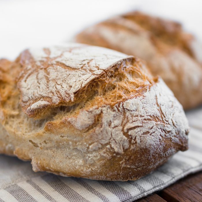 Extreme clos-up of rustic Italian bread