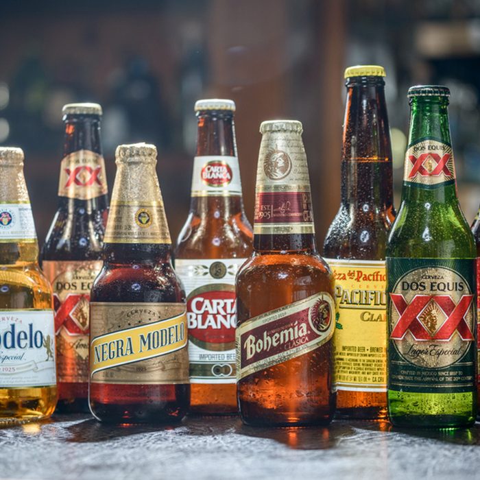 Popular Mexican Beers.