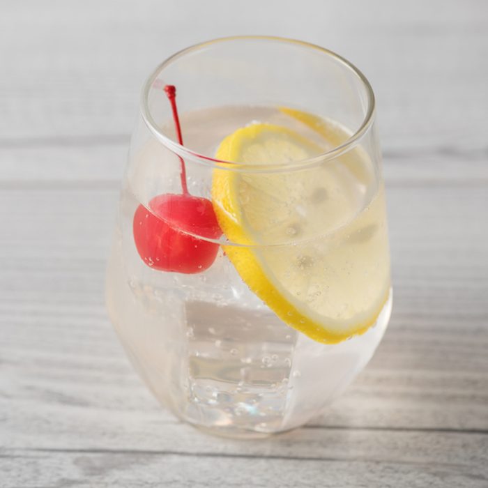 Fresh home made Tom Collins cocktails with lemon