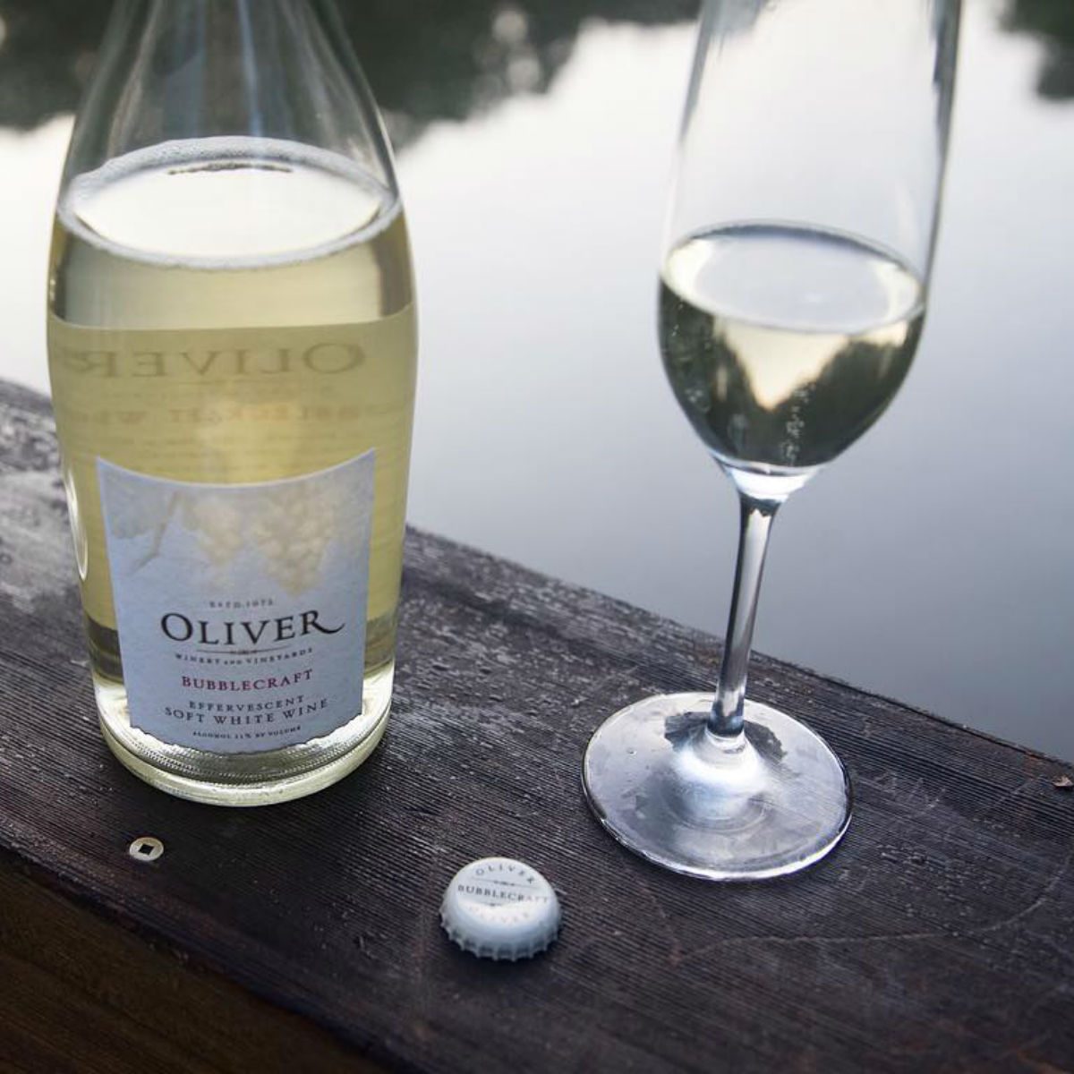 Wine bottle at Acquaviva Winery