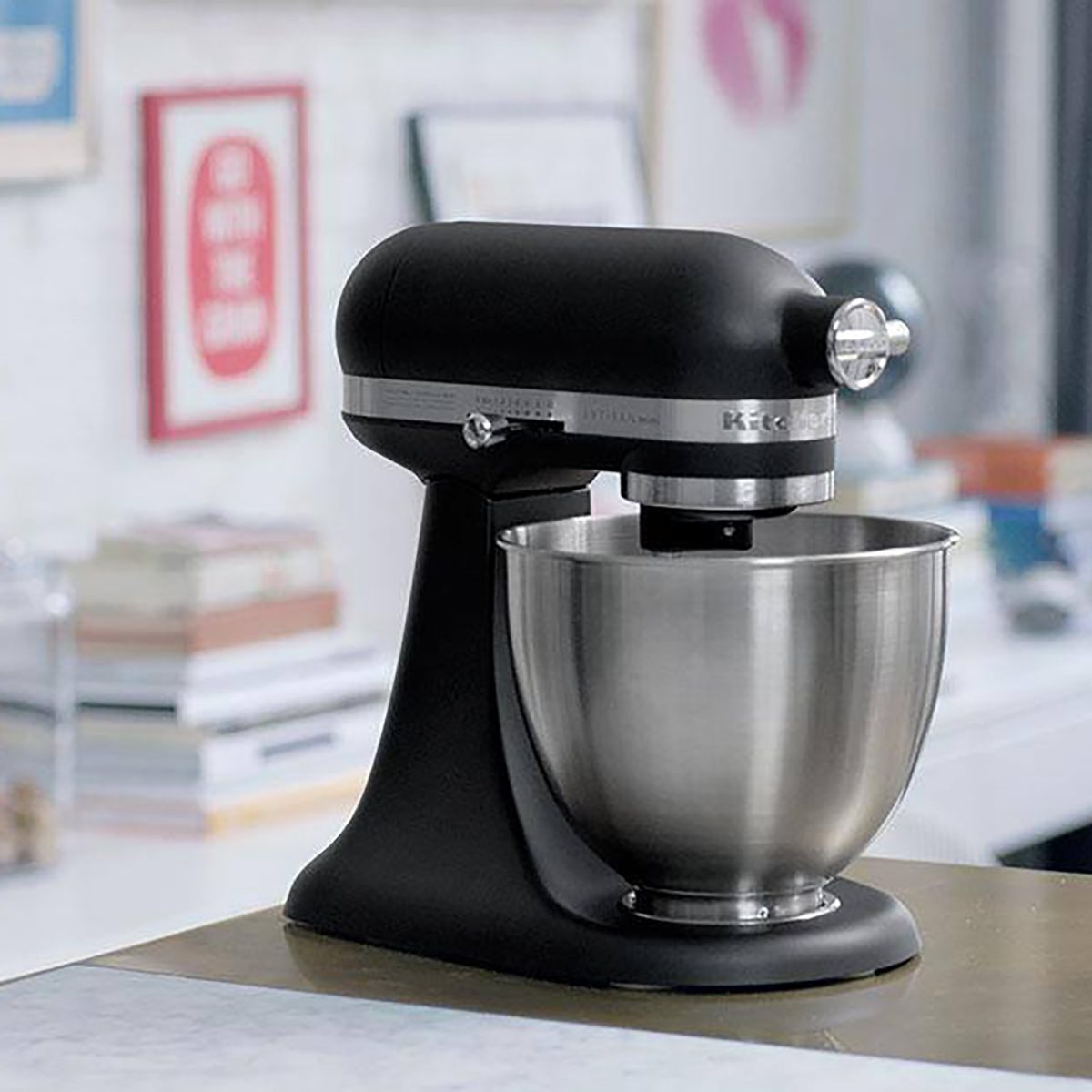 black matte KitchenAid mixer