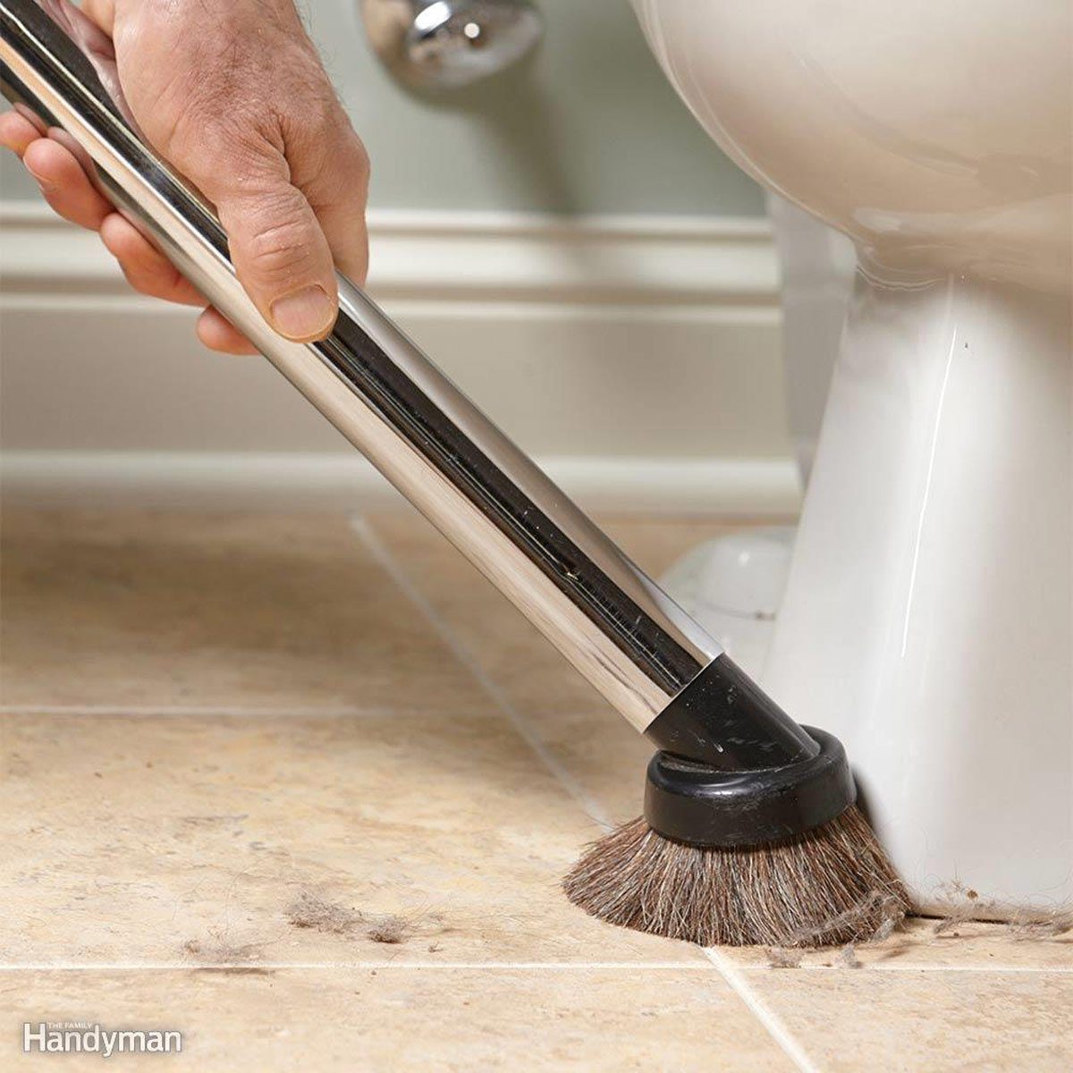 vacuum around toilet