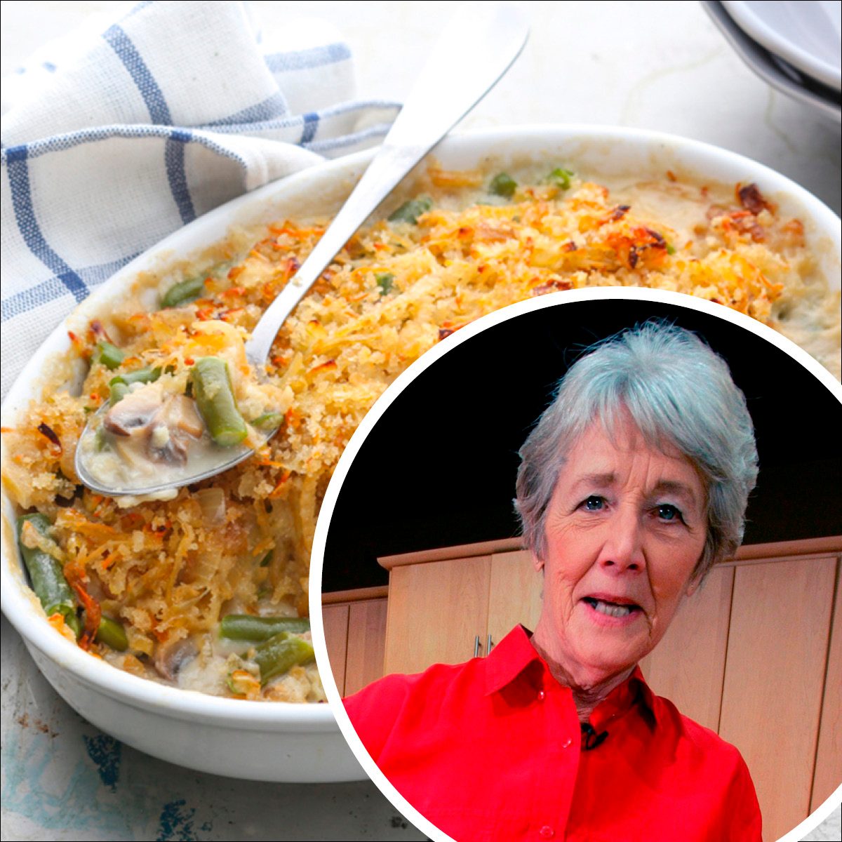 Dorcas Reilly green bean casserole feature square