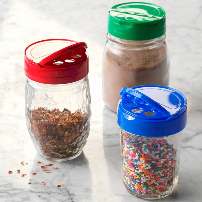 Parm Cheese Lid on Mason Jar Dry