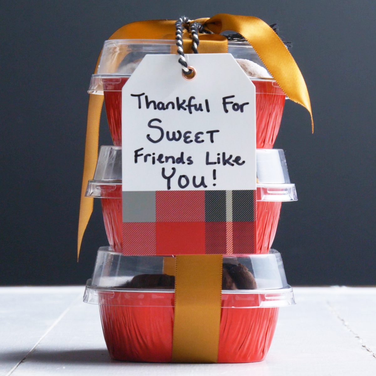 stacked foil tins cookie packaging idea