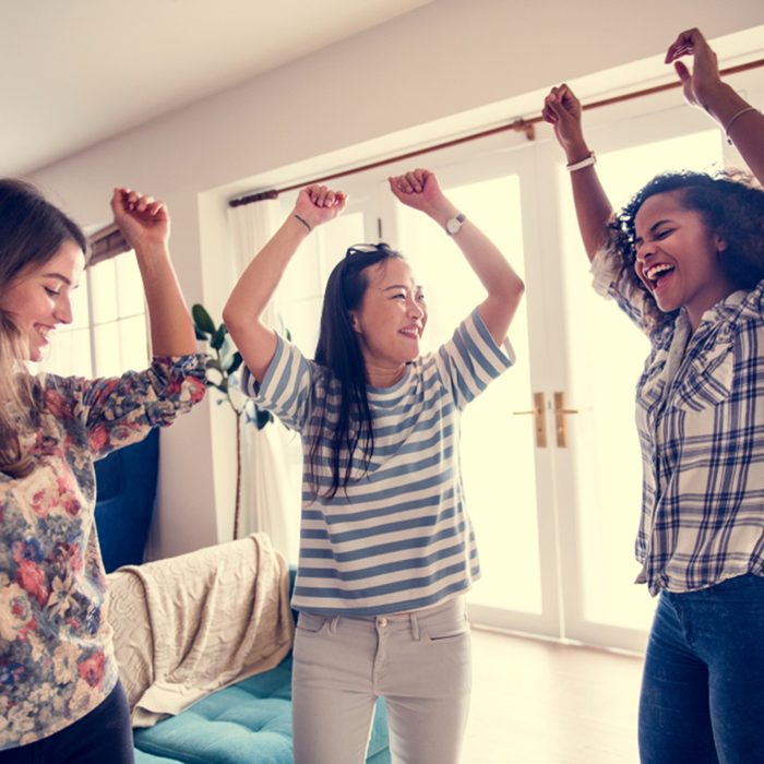 Diverse women dancing together