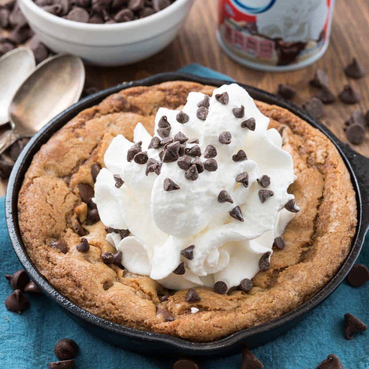 Small Batch Chocolate Chip Skillet Cookie