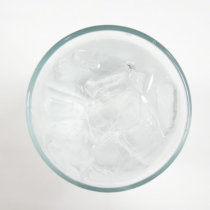 Top view glass of water