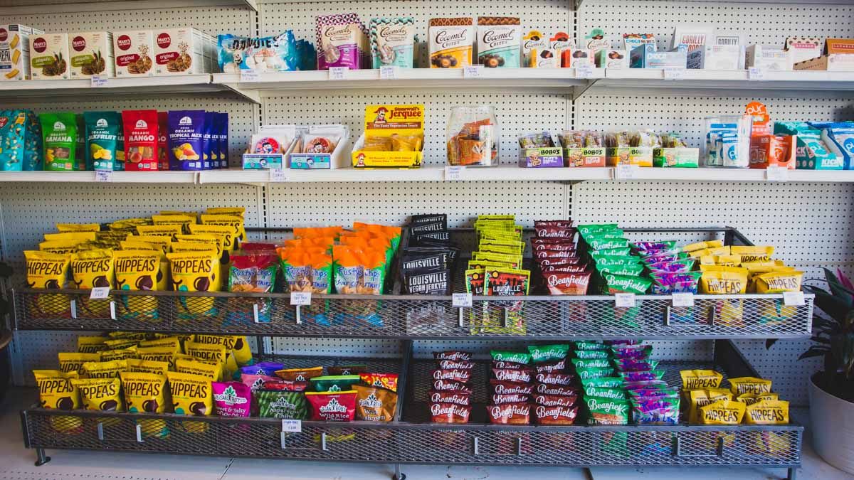 Vegan Paradise shelves