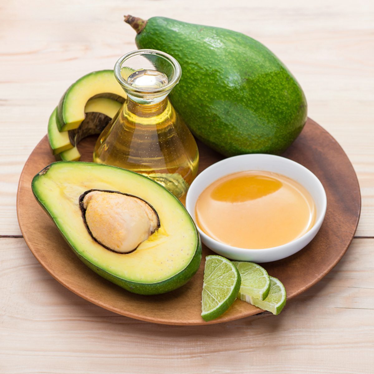 Fresh organic avocado on table