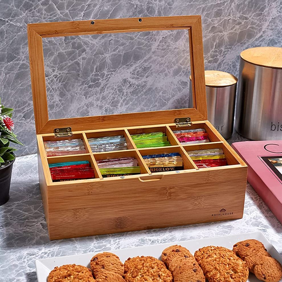 Royalhouse Big Natural Bamboo Tea Box Storage Organizer Ecomm Via Amazon.com