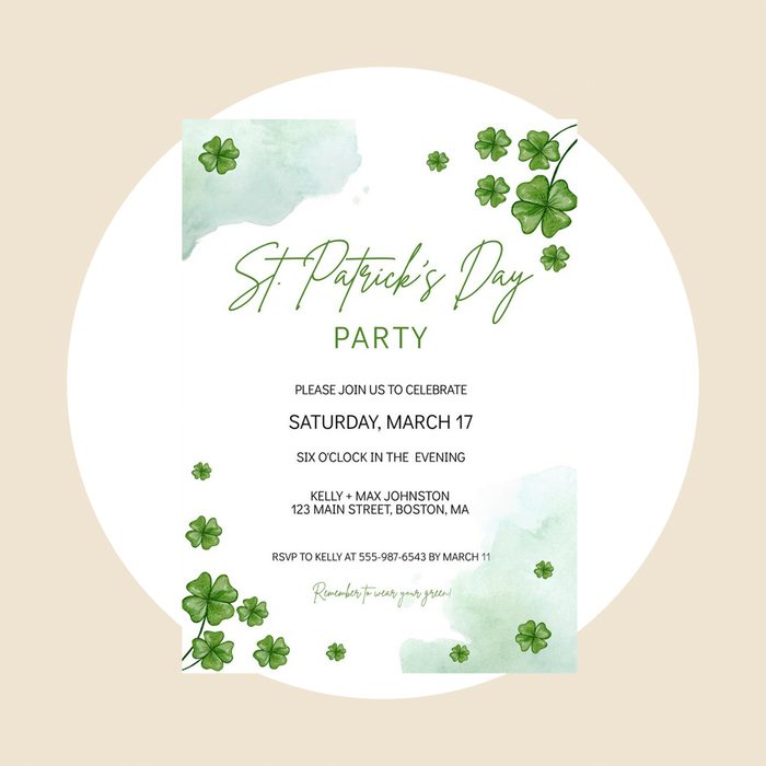 St Patricks Day Invitation Ecomm Via Etsy