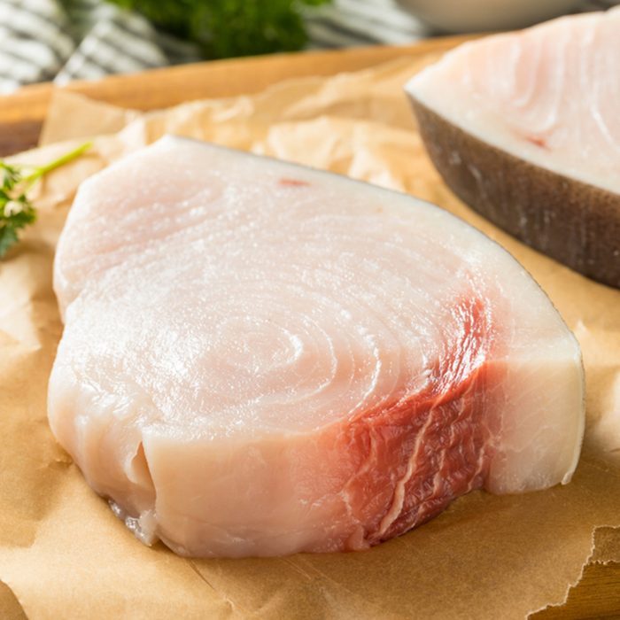 Raw Organic Swordfish Steak Filets Ready to Cook