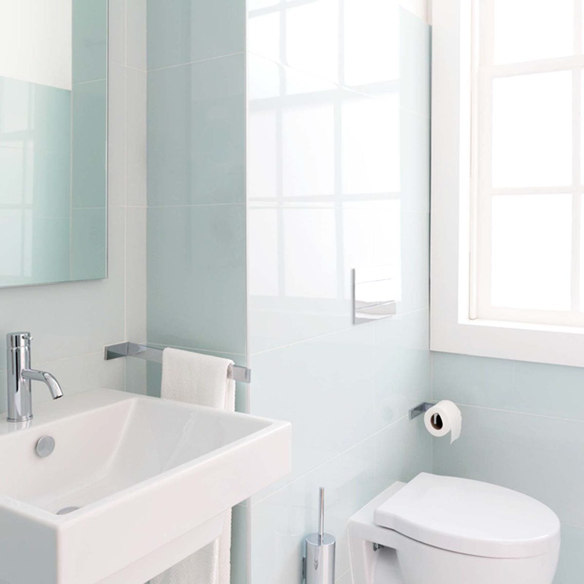 Bathroom sink and toilet