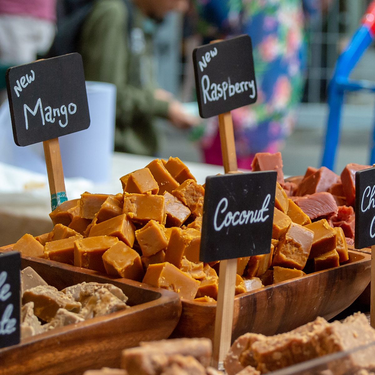 Traditional British Fudge on sale at a confectionary stall in London