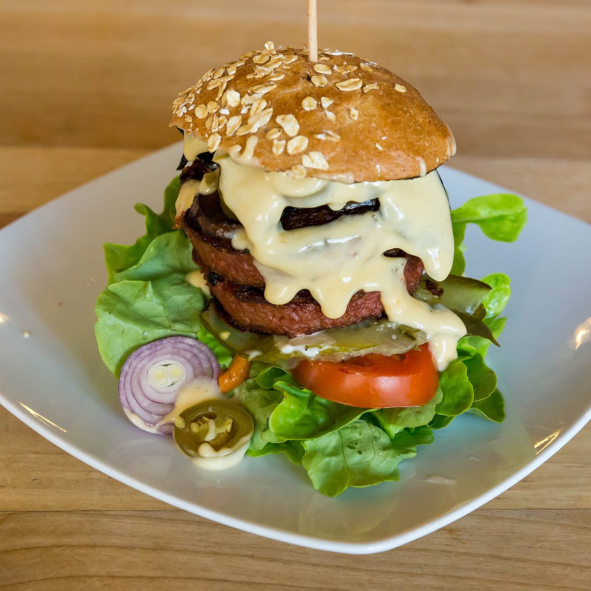 Beyond Meat burger with vegetable