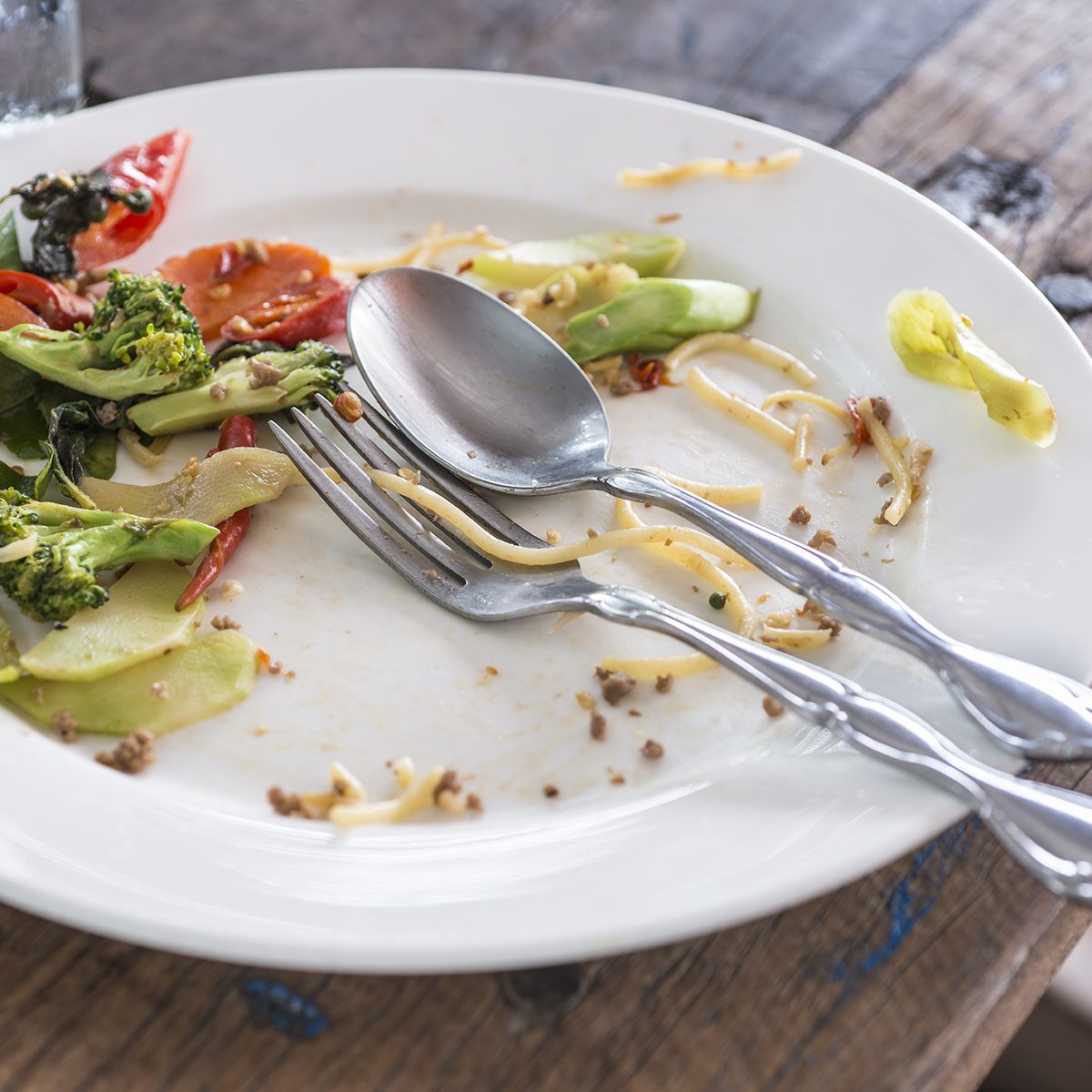 Plate with crumbs food