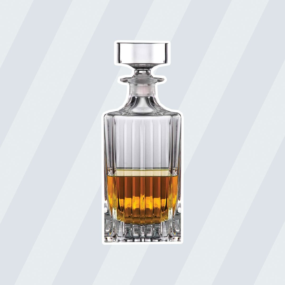 Italian Whiskey Decanter, Glass Decanter with Stopper for Wine, Whiskey, Bourbon, Brandy and Liquor | 25 oz Vintage Crystal Decanter