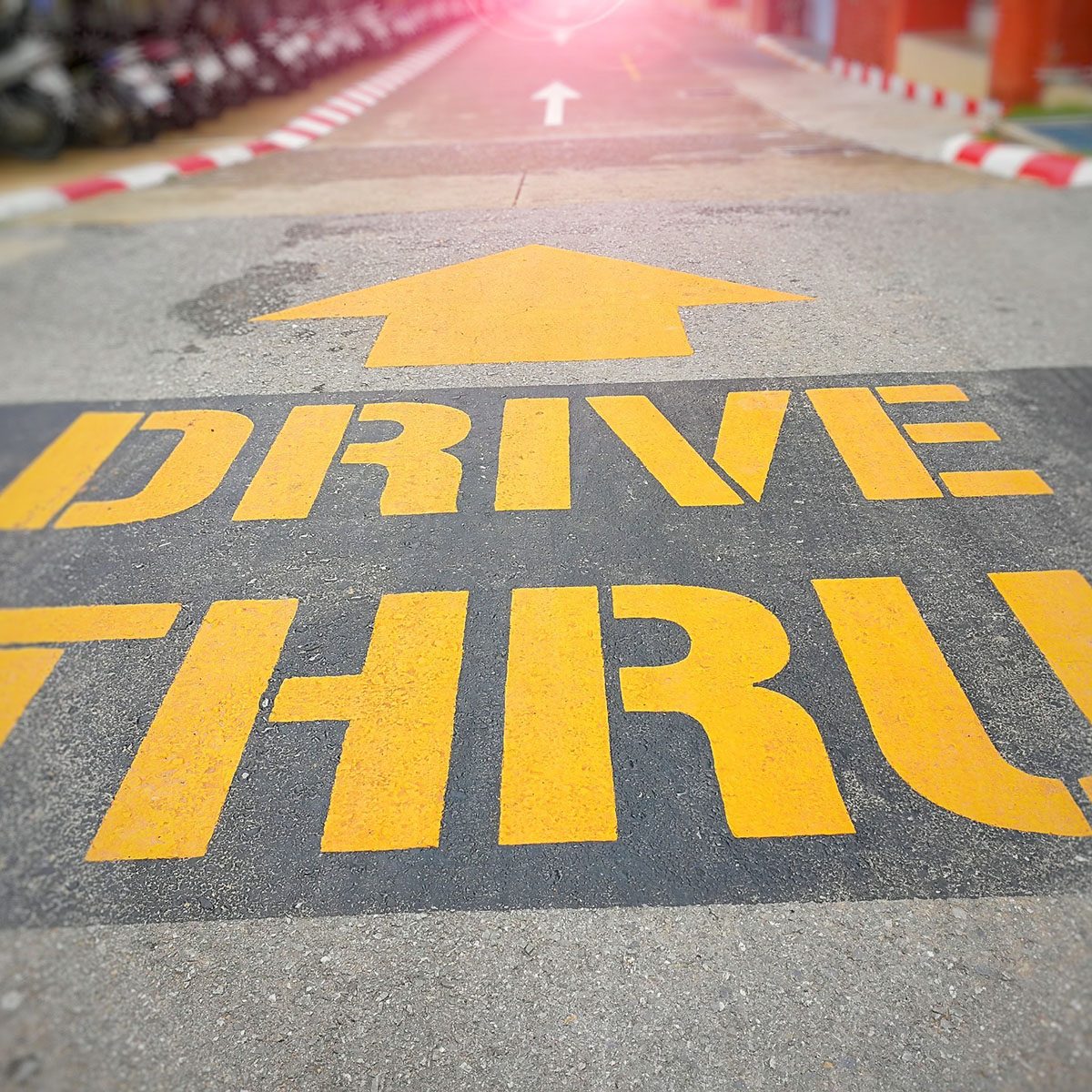 Drive thru lane on the day time