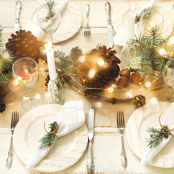 Christmas table setting.