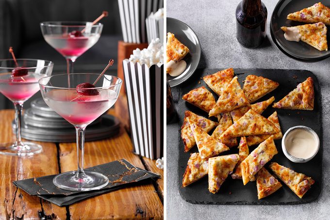 scary halloween martinis, food, scary movie night party