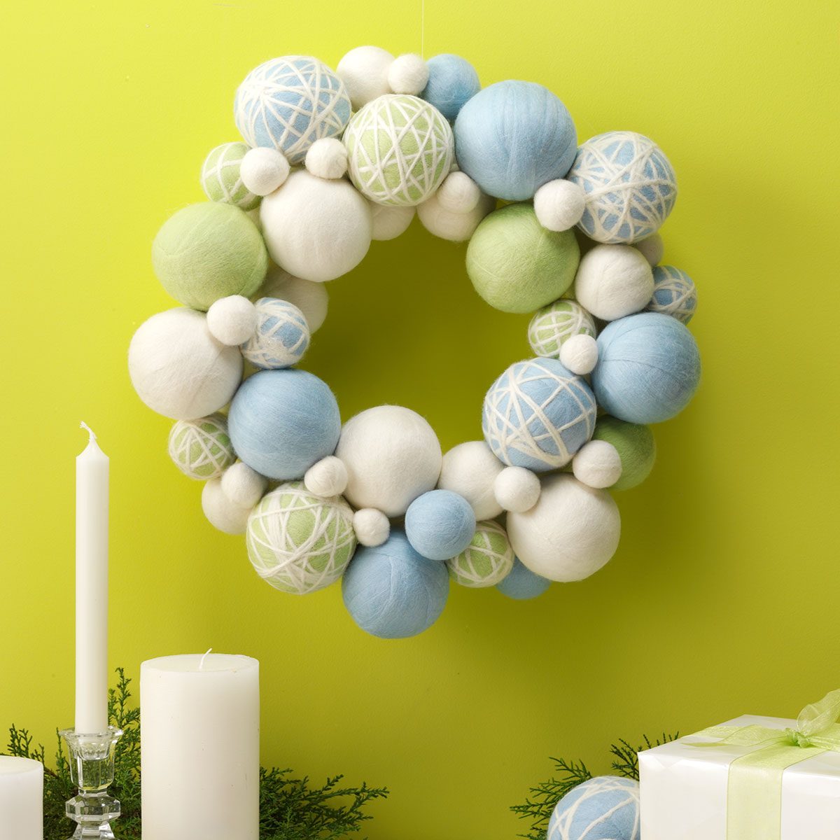 Felted Ball Wreath