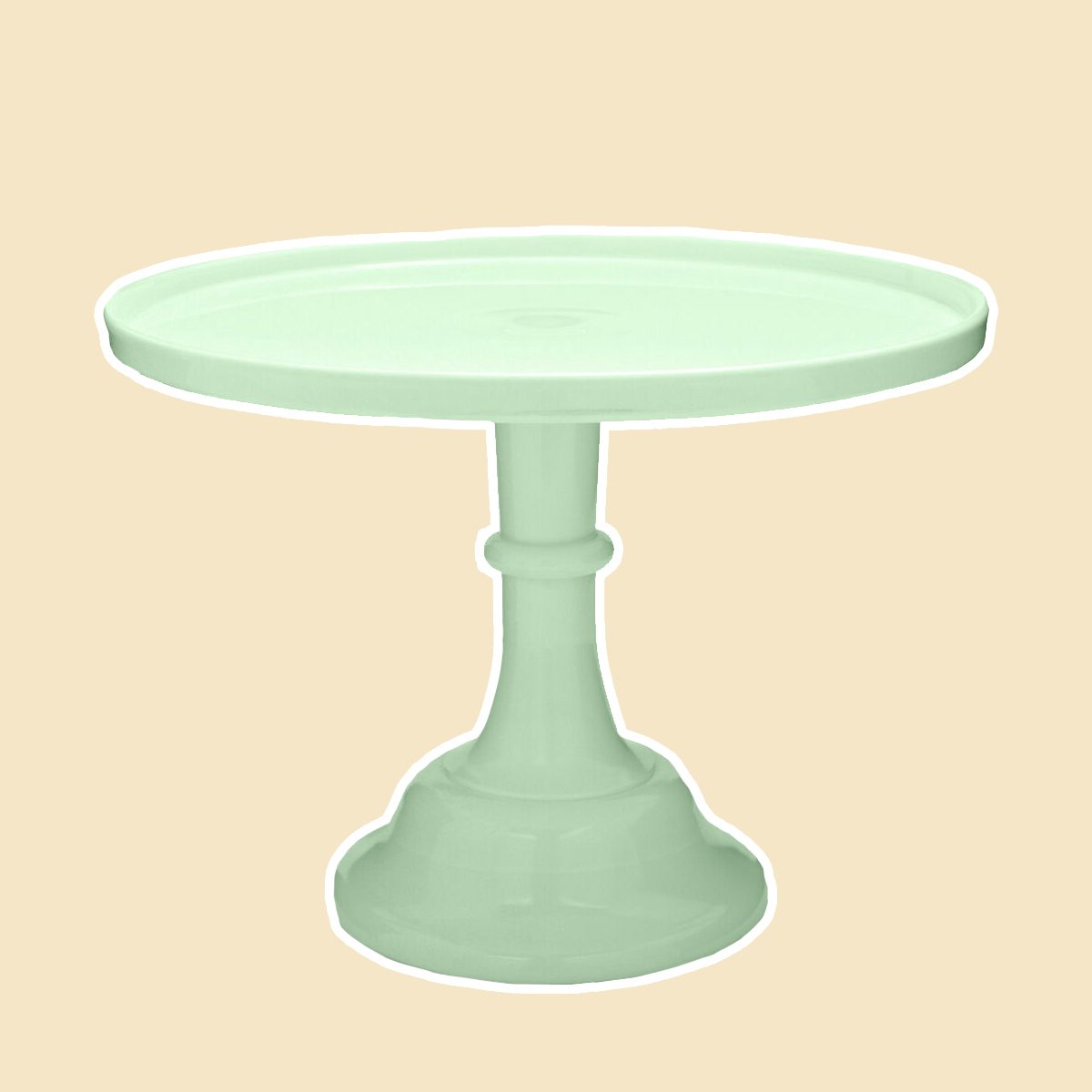 MOSSER JADEITE CAKE STAND, 12