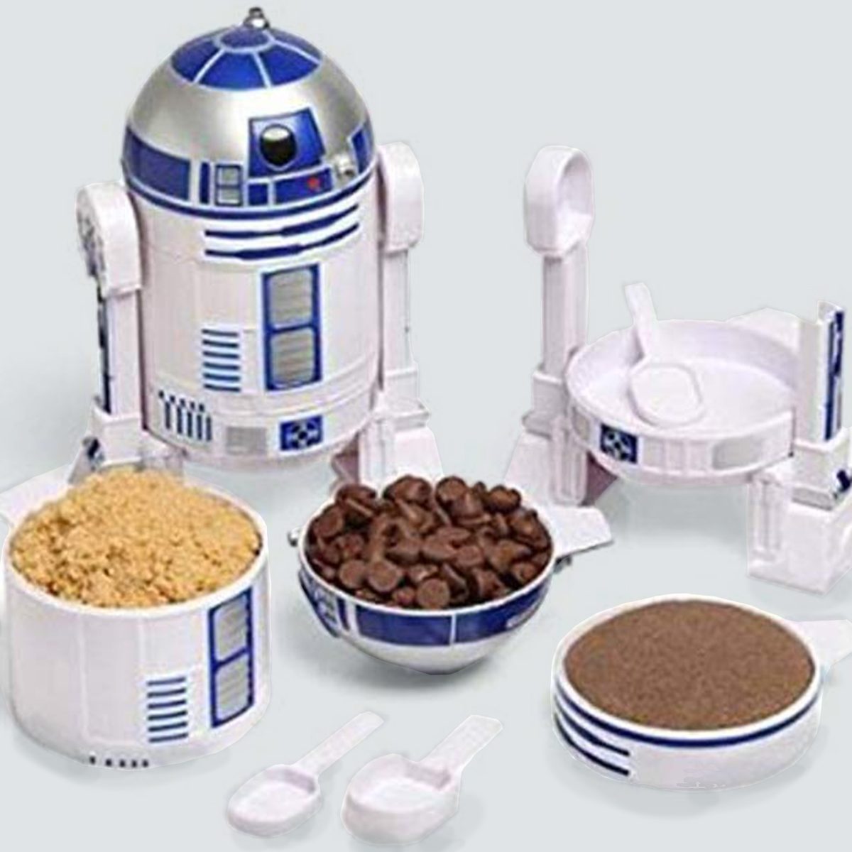 ThinkGeek Star Wars R2-D2 Measuring Cup Set - Body Built from 4 Measuring Cups and Detachable Arms Turn Into Nesting Measuring Spoons - Unique Kitchen Gadget