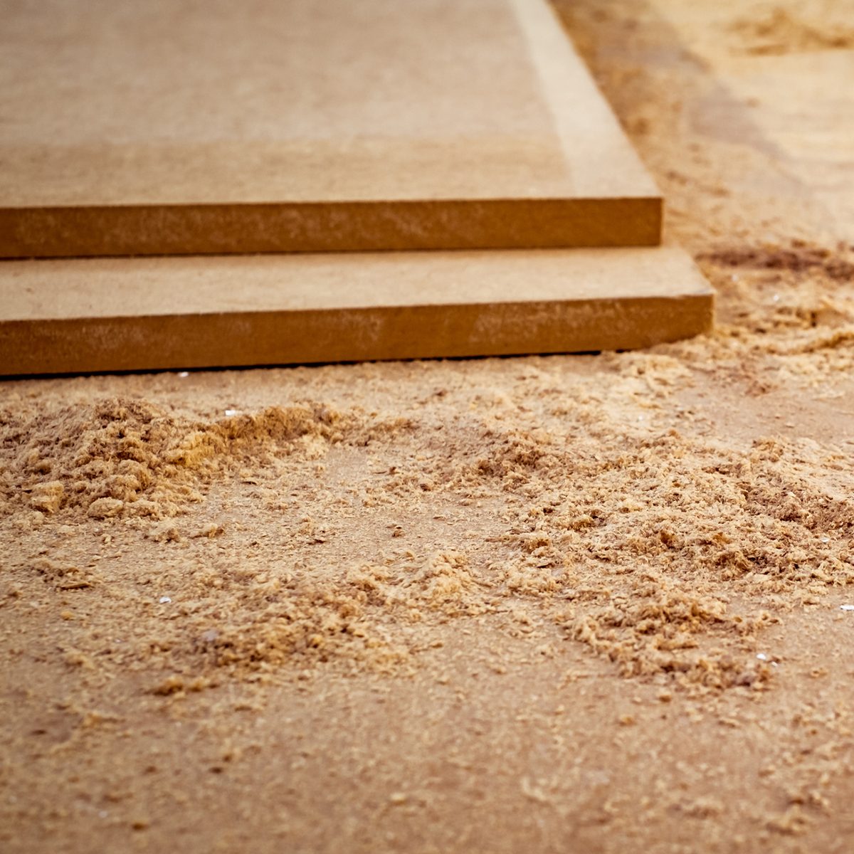 MDF chipboard with sawdust