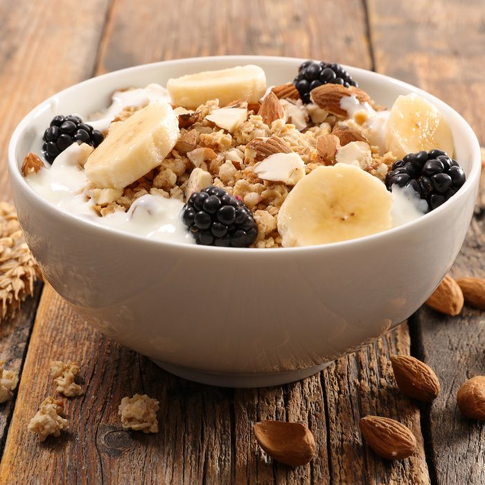 bowl of muesli and fruit