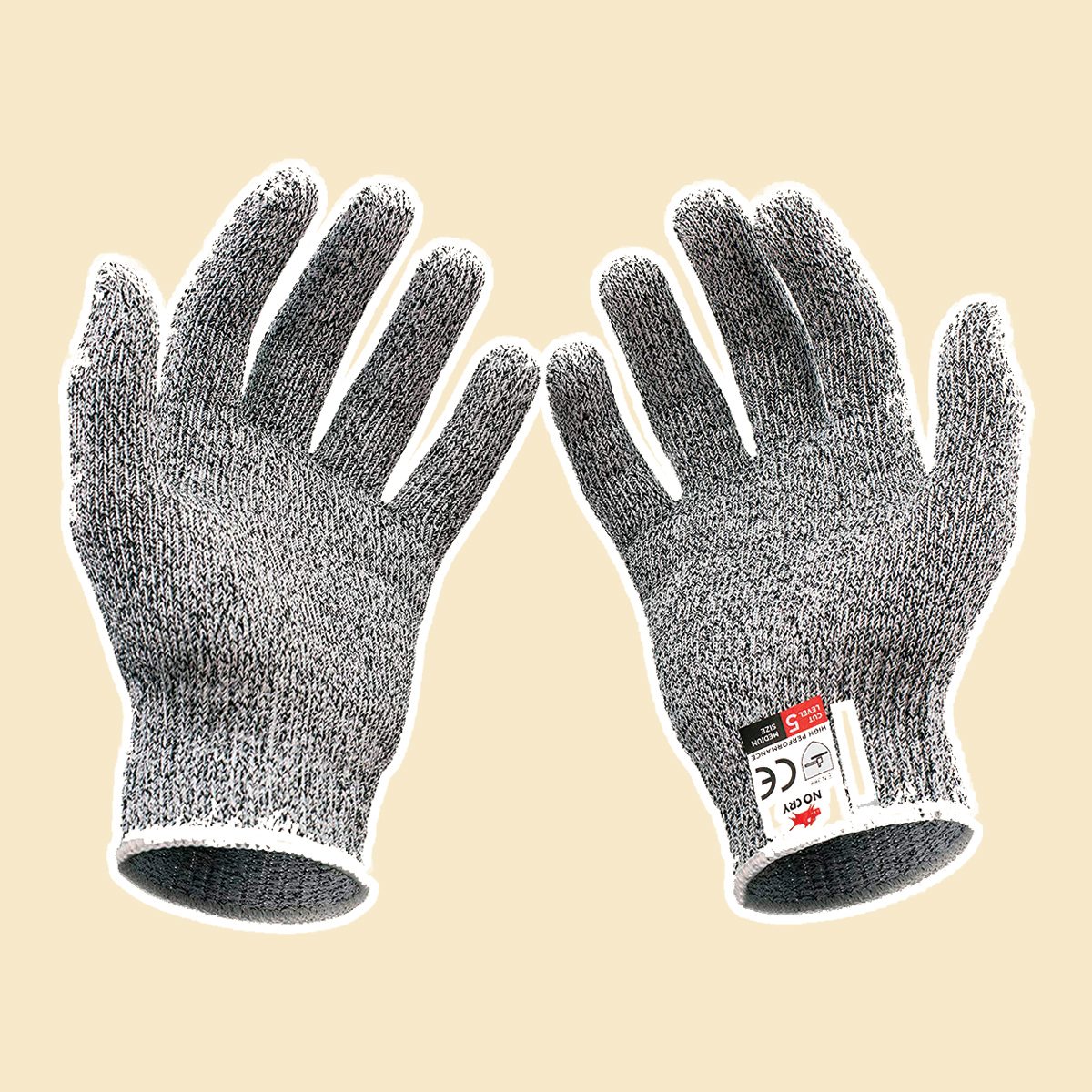 NoCry Cut Resistant Gloves - Ambidextrous, Food Grade, High Performance Level 5 Protection. Size Small, Complimentary Ebook Included